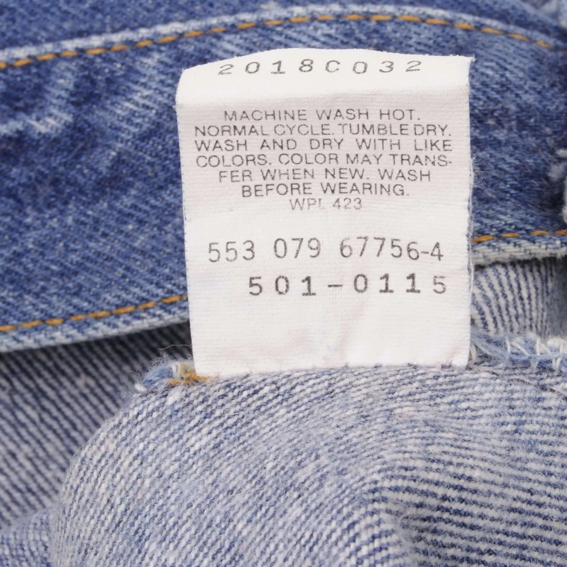 VINTAGE LEVIS 501 JEANS INDIGO 1980S SIZE W34 L29 1/2 MADE IN USA