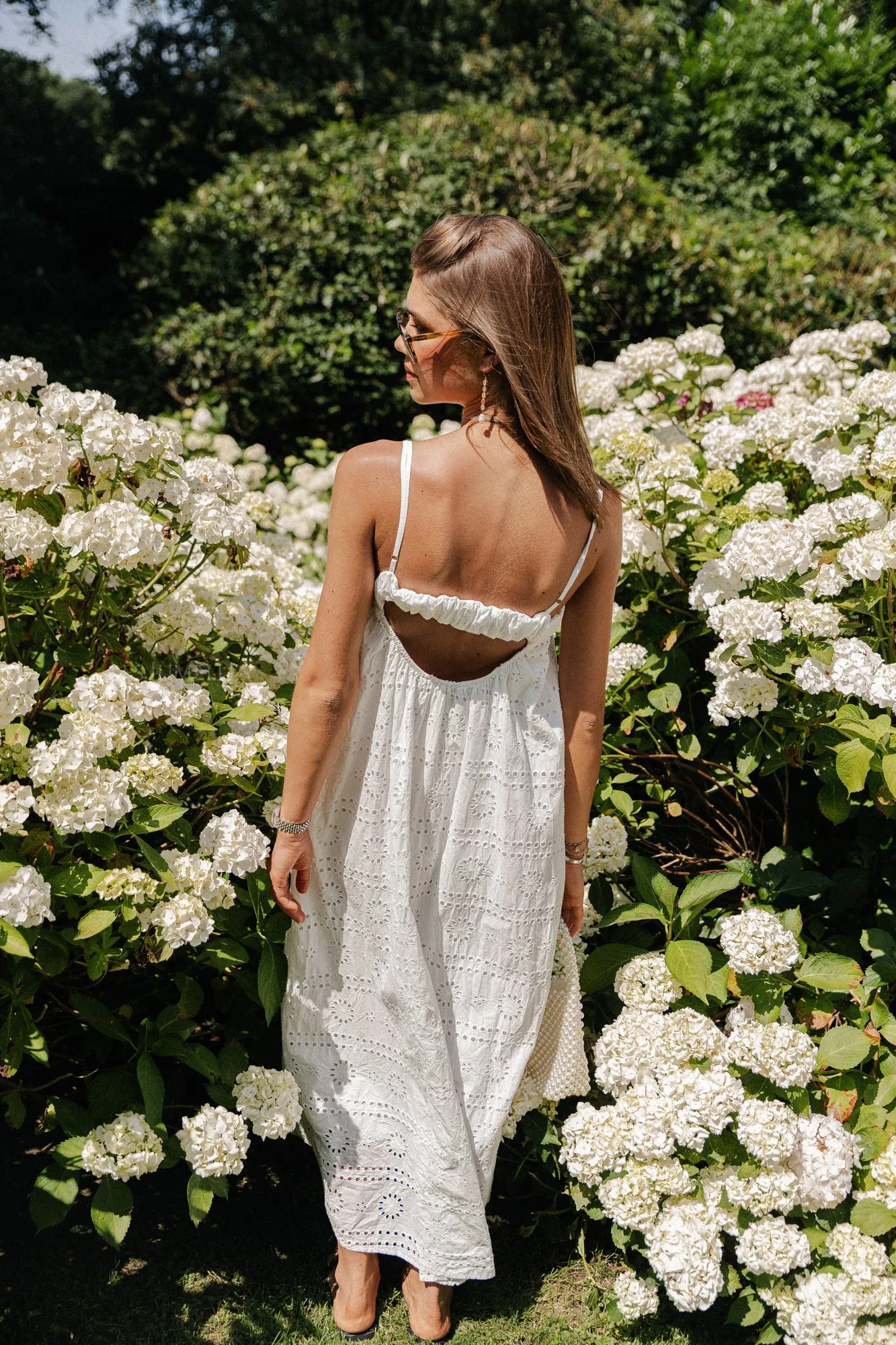 Violet maxi broderie dress white