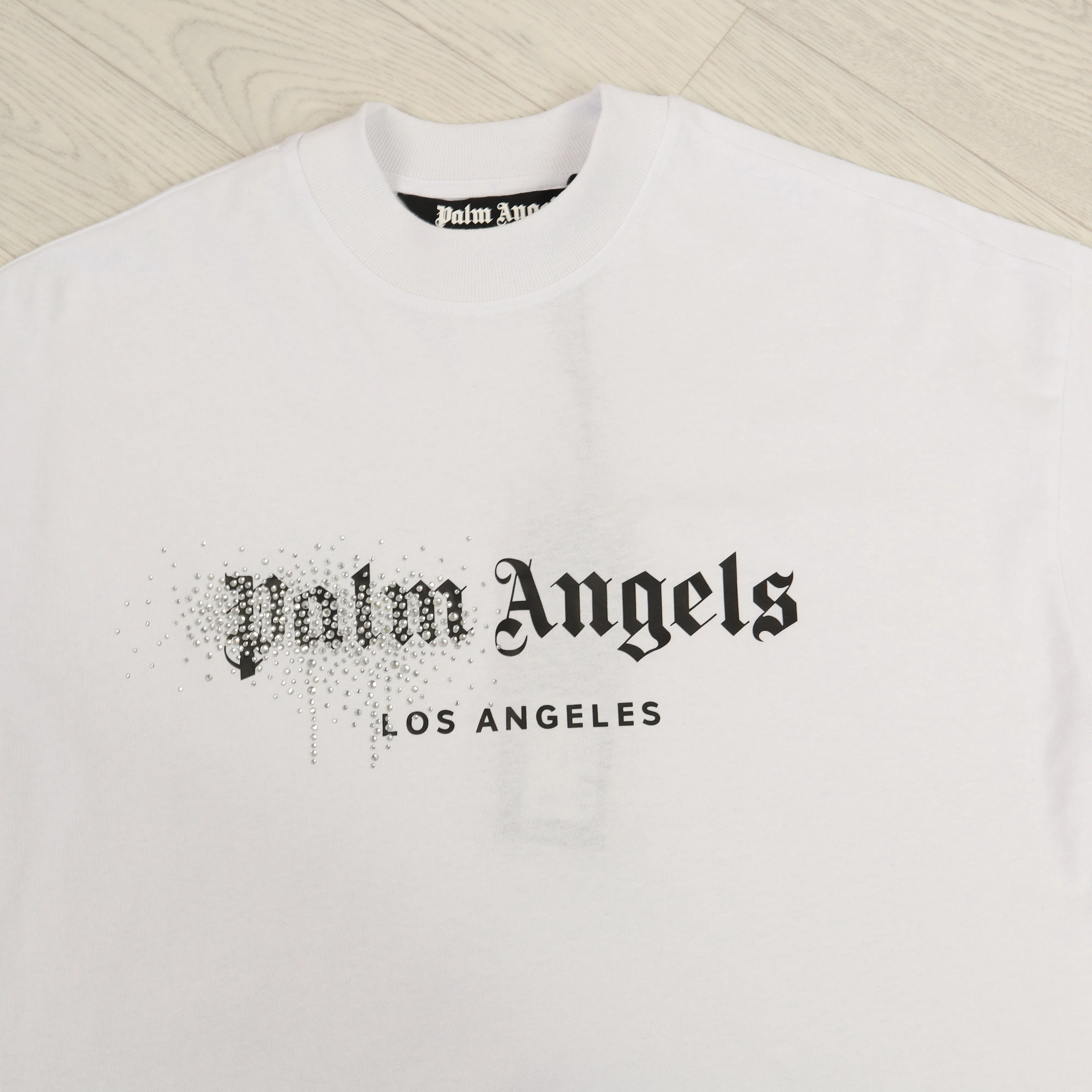 White Los Angeles Rhinestone T-Shirt