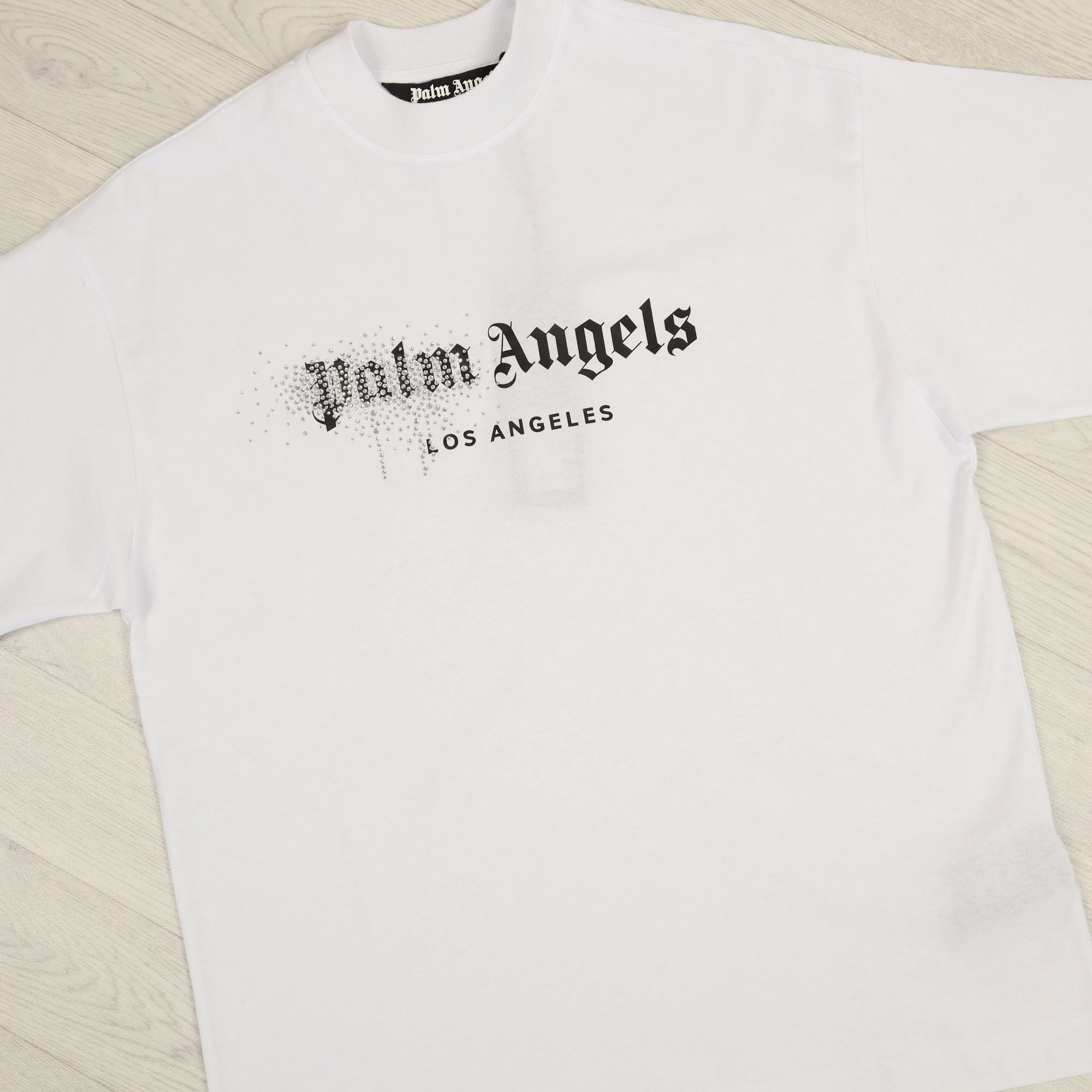 White Los Angeles Rhinestone T-Shirt