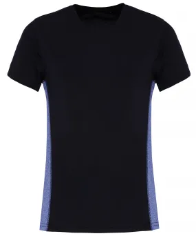 Womens TriDri® contrast panel performance t-shirt | French Navy/Blue Melange
