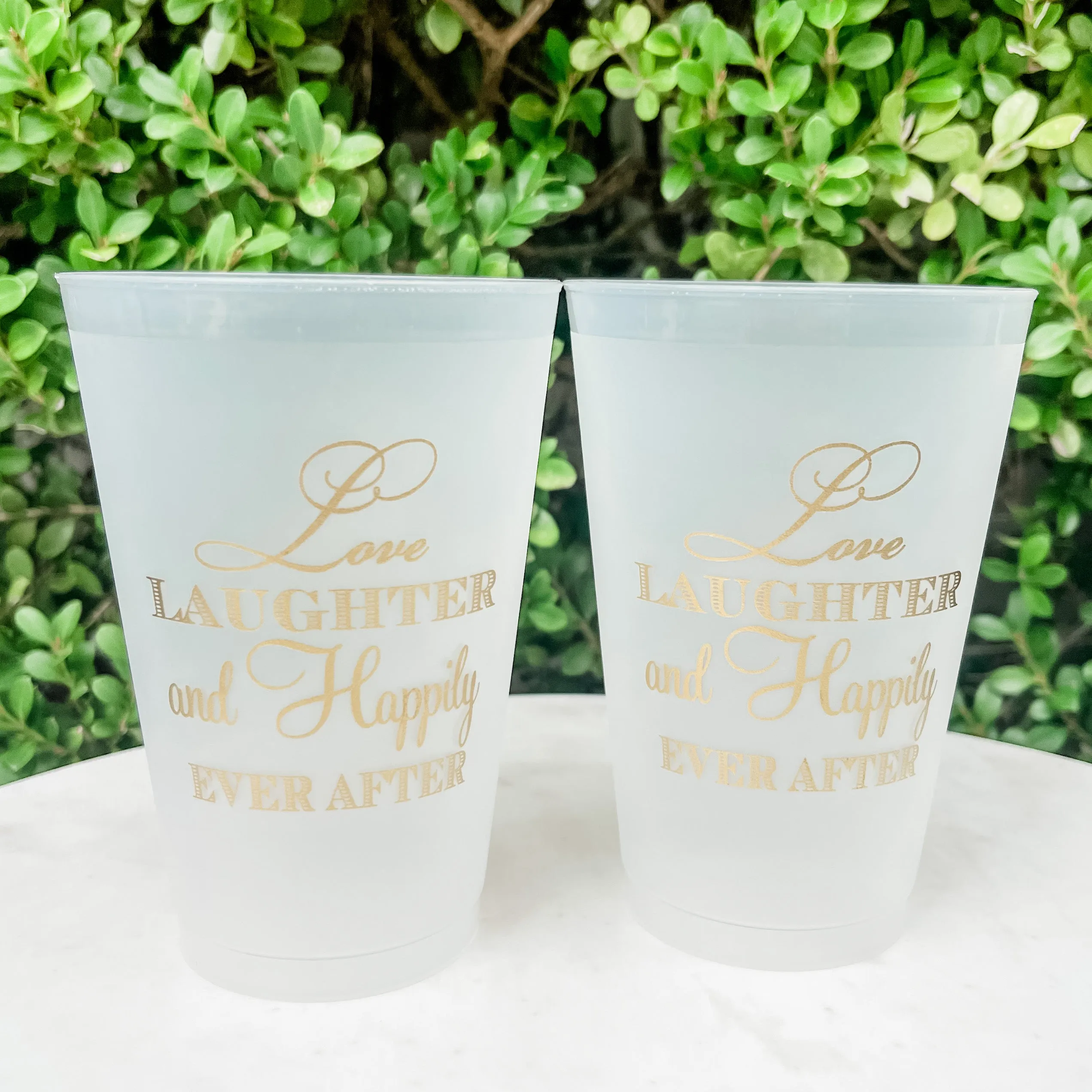 Wreath Initial Shatterproof Cups